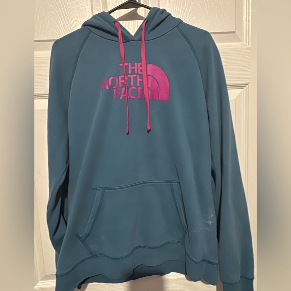 The North Face teal/pink hoodie size XL